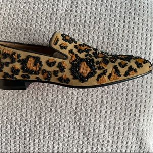 Christian Louboutin Men's Leolion Leopard-Print Slip-On Loafers Sz 41